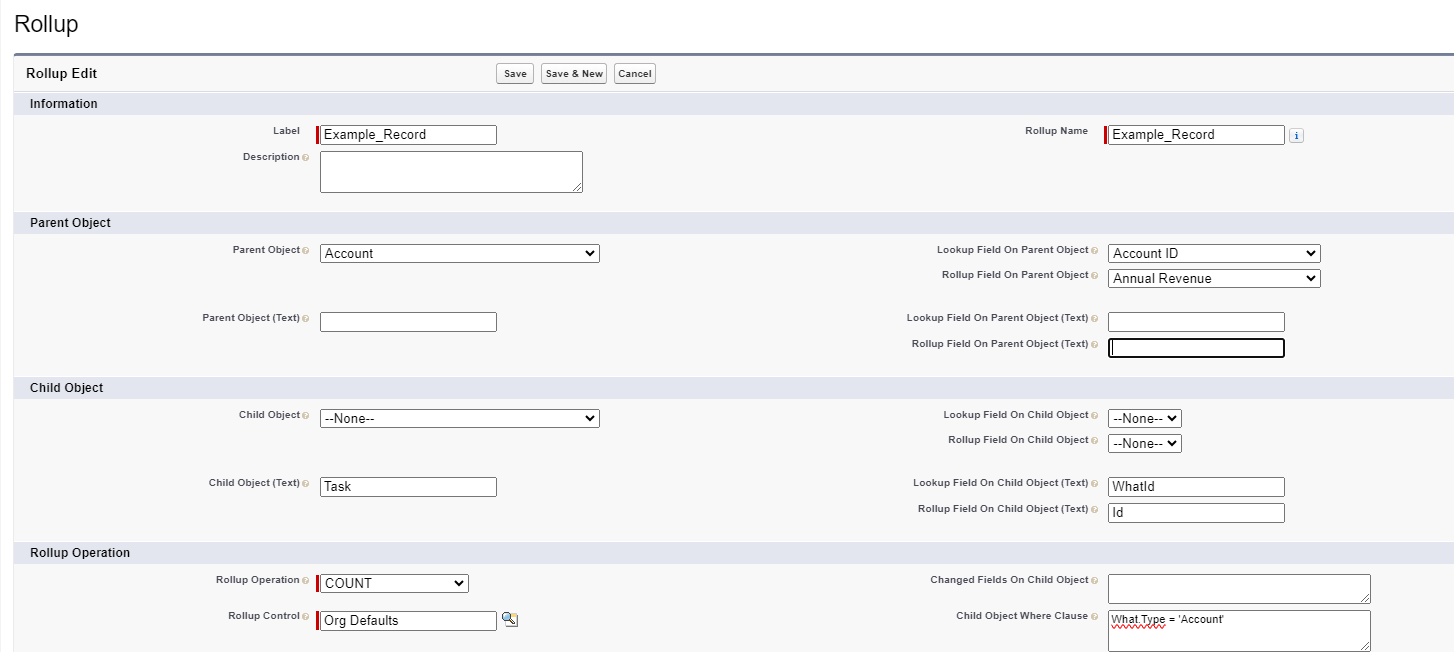 A rollup set up for Task